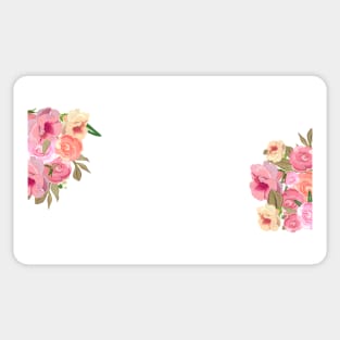 Hand drawn roses bouquet frame design Sticker